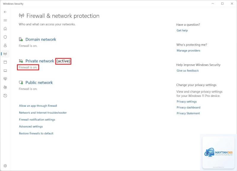 cách quản lý security settings windows 11