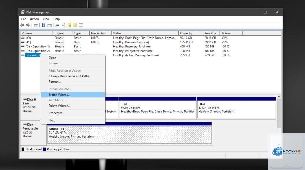 cách quản lý thẻ nhớ trong disk management