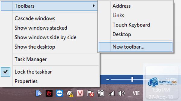 cách quản lý toolbar taskbar - Hình 4