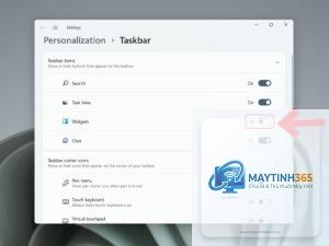 cách quản lý widget taskbar