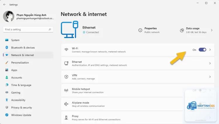 cách quản lý wifi 6 windows 11