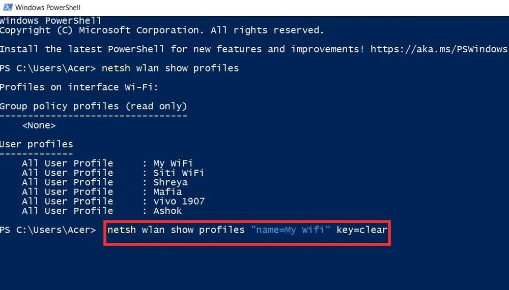 cách quản lý wifi bằng powershell