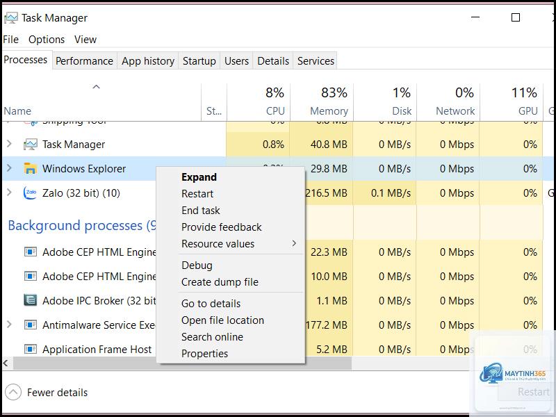cách quản lý windows processes