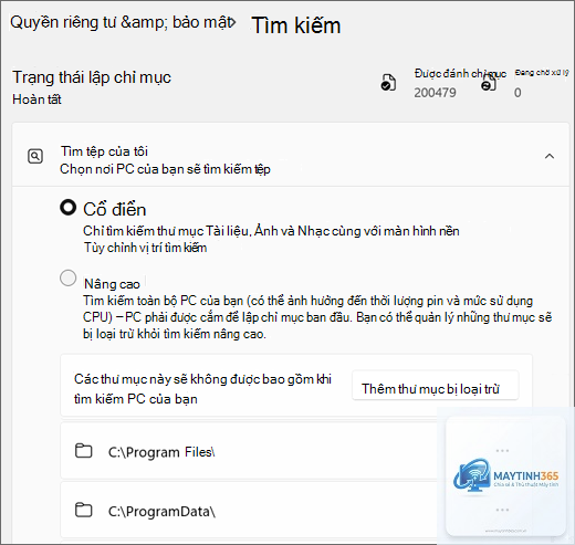 cách quản lý windows search - Hình 3