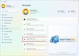 cách quản lý work account windows 11