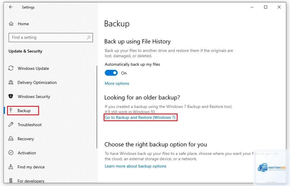 cách sao lưu cấu hình windows