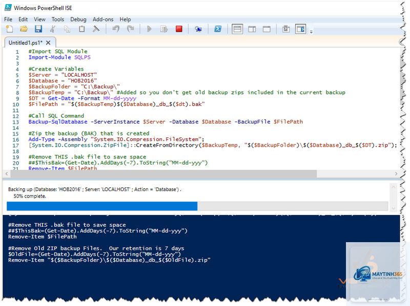 cách sao lưu dữ liệu bằng powershell