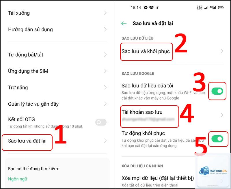 cách sao lưu dữ liệu