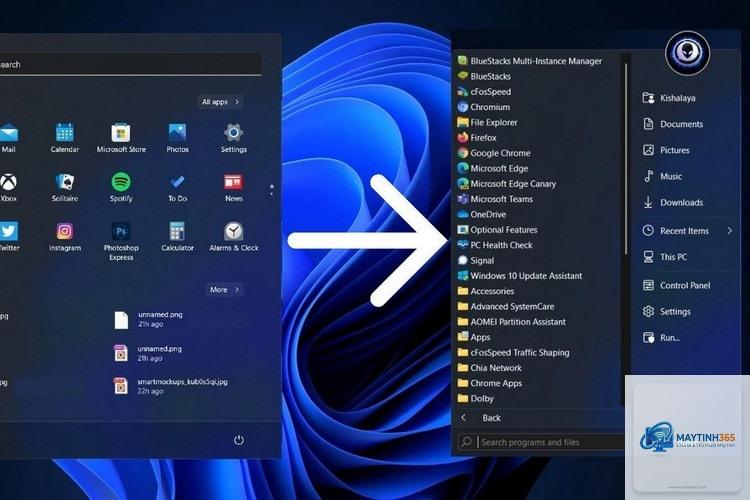 cách sao lưu start menu windows 11