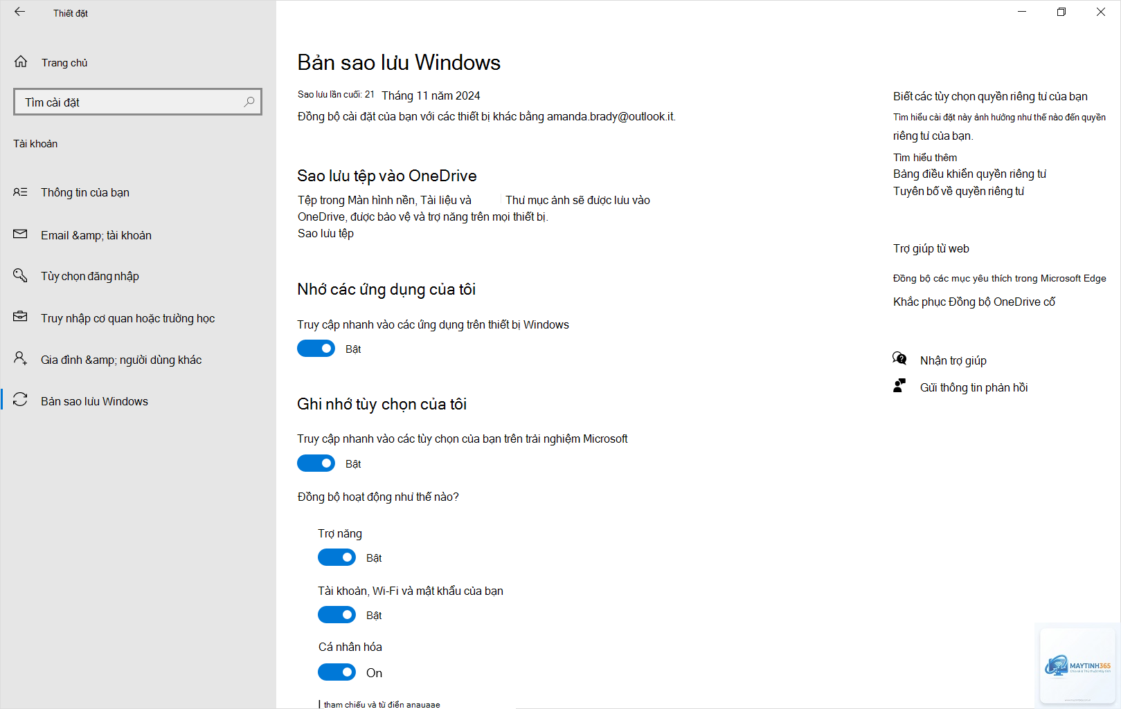cách sao lưu tài khoản microsoft - Hình 3