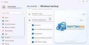 cách sao lưu tài khoản windows 11