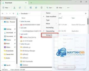 cách sắp xếp file theo ngày