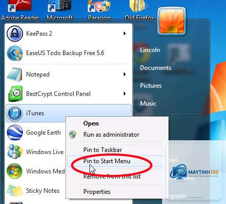 cách sắp xếp shortcut start menu - Hình 4
