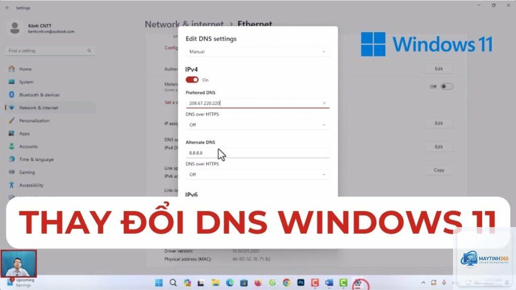cách sử dụng dns google trên windows 11