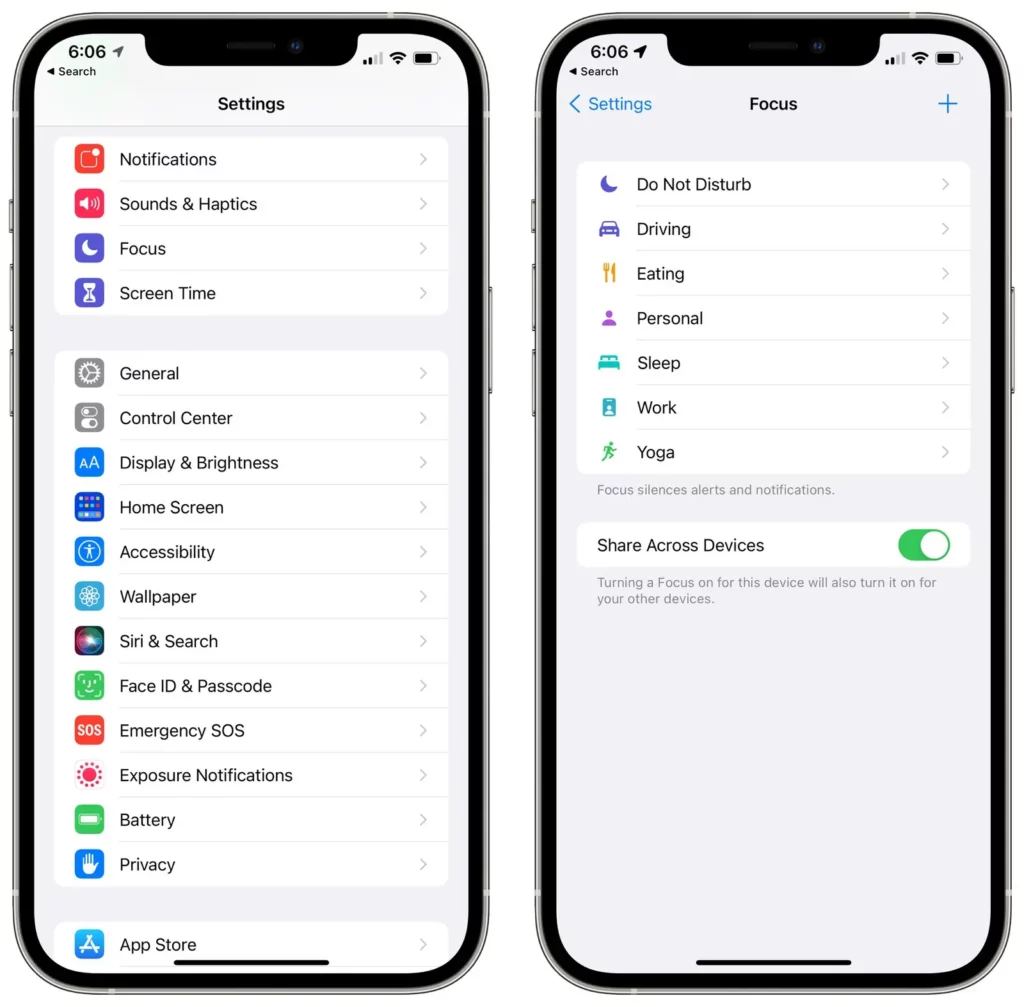 cách sử dụng focus settings