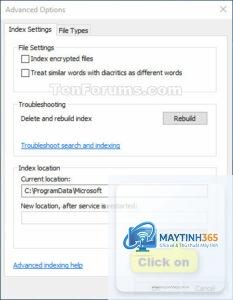 cách sử dụng indexing options