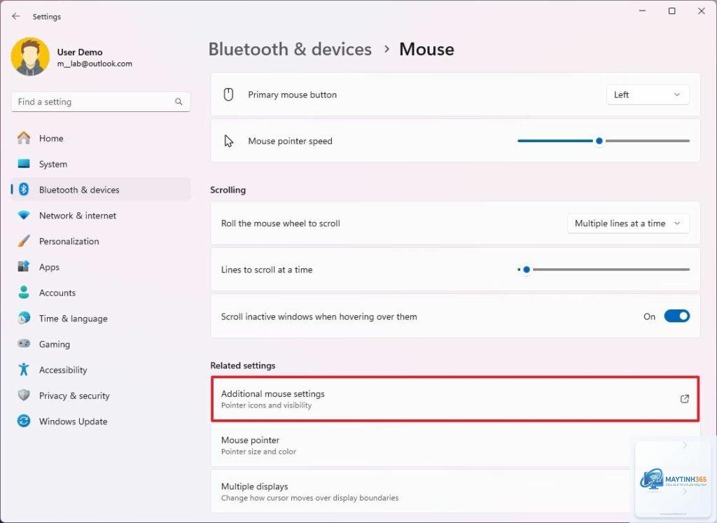 cách sử dụng mouse settings windows 11