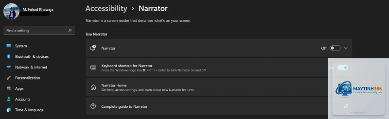 cách sử dụng narrator windows 11
