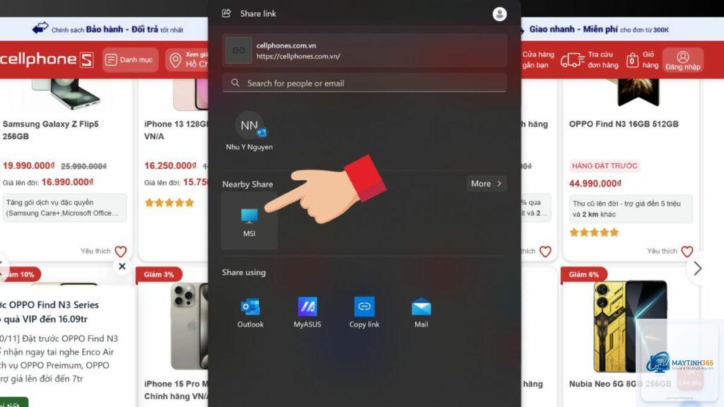 cách sử dụng nearby sharing