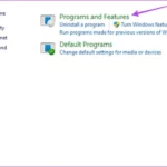 cách sử dụng programs and features