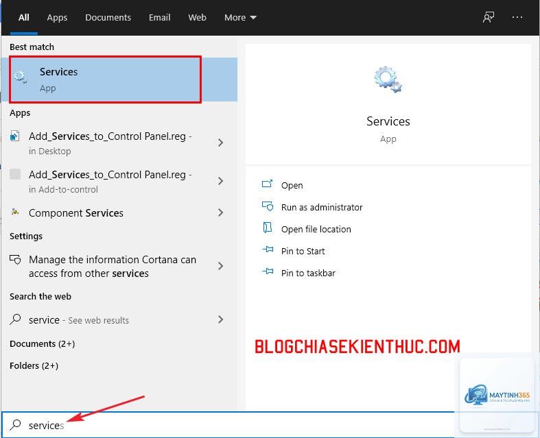 cách sử dụng services tab