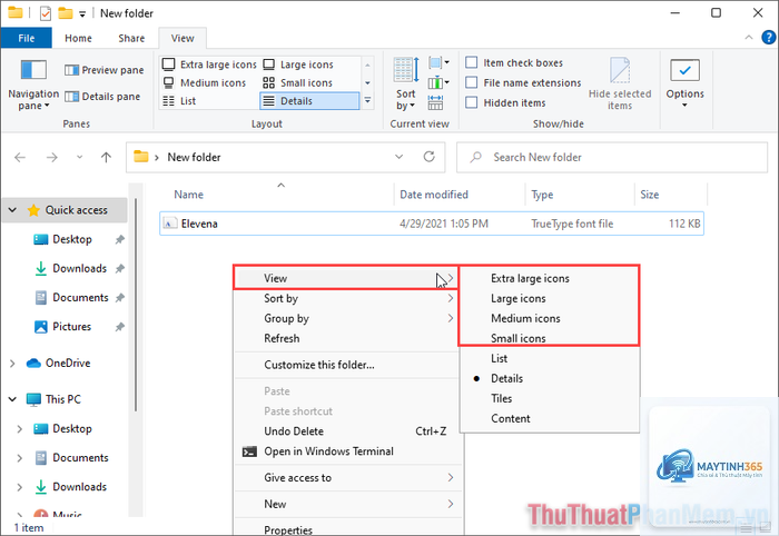 cách sử dụng small icons view