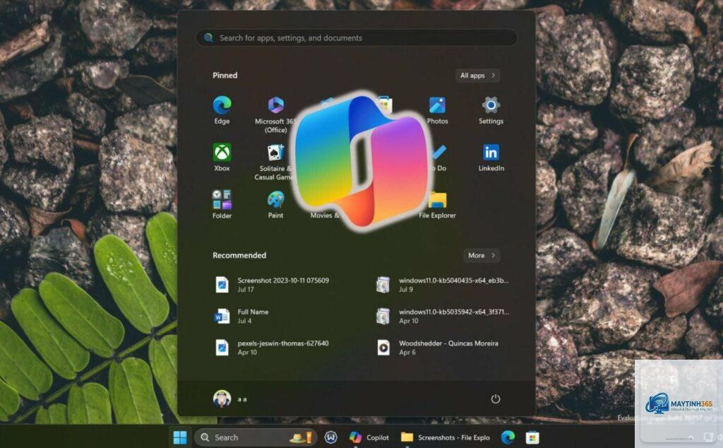 cách sử dụng start menu với copilot