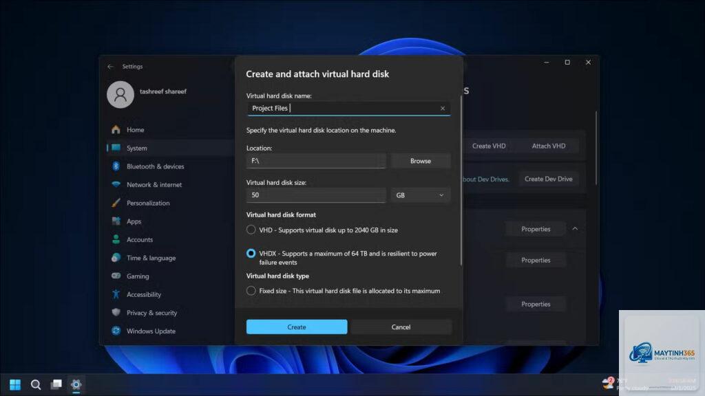 cách sử dụng vhd trên windows 11