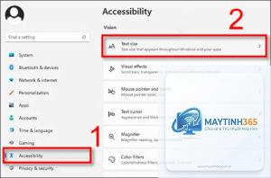 cách tăng kích thước chữ windows 11