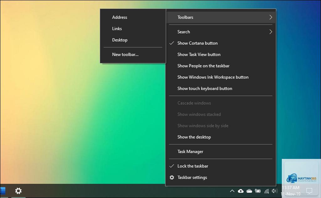 cách tạo desktop toolbar trên taskbar - Hình 3