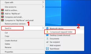 cách tạo file zip
