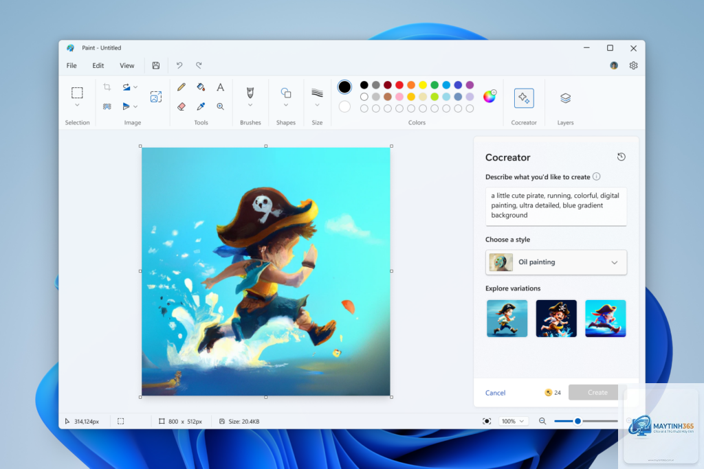 cách tạo hình ảnh bằng ai trên windows 11