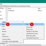 cách tạo khóa registry mới