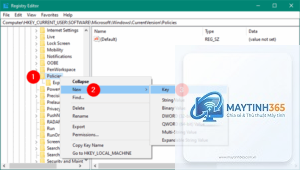 cách tạo khóa registry mới