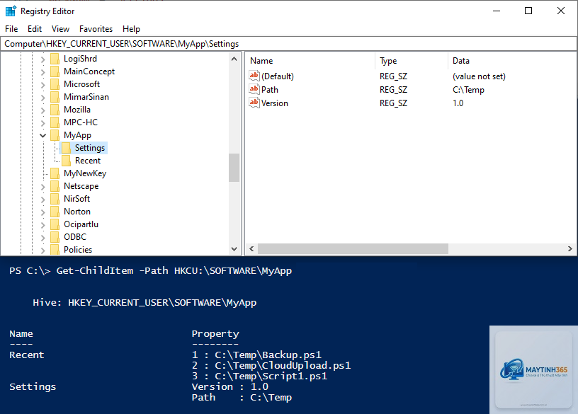 cách tạo registry key bằng powershell