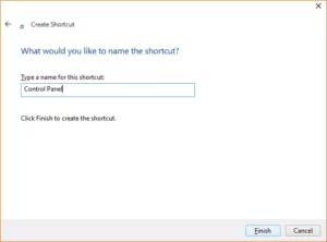 cách tạo shortcut control panel