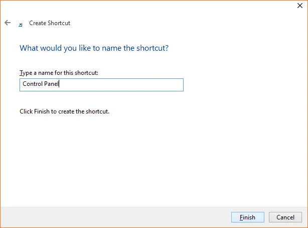 cách tạo shortcut control panel