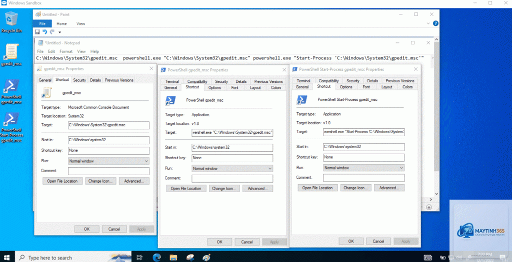 cách tạo shortcut powershell