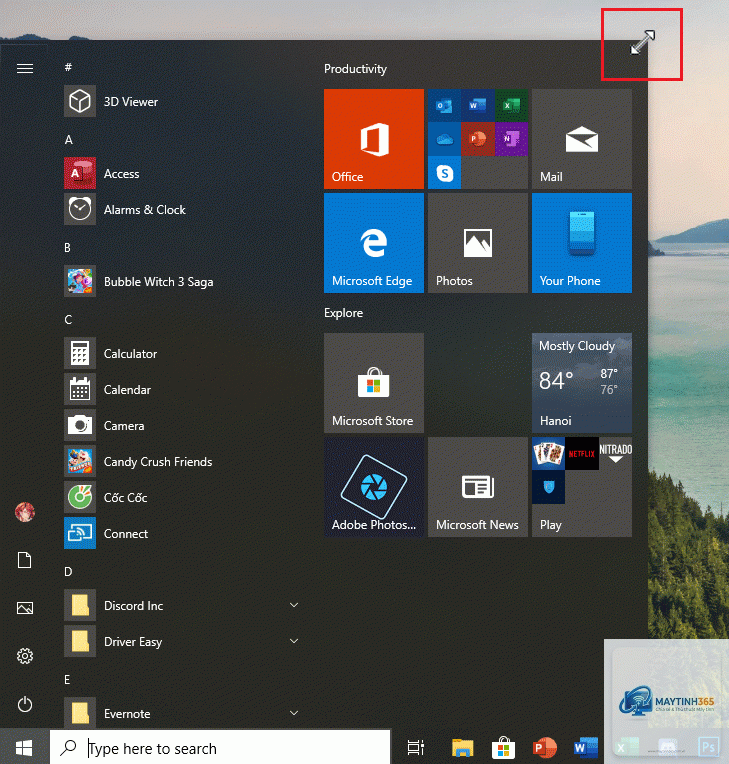 cách tạo start menu tối giản