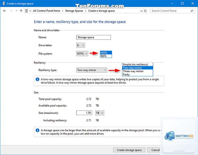 cách tạo storage spaces - Hình 5
