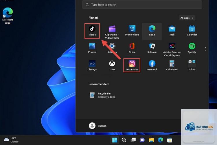cách tạo thư mục ứng dụng trong start menu