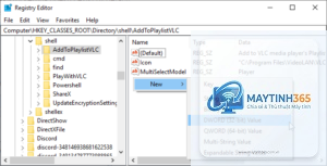cách tạo value registry mới