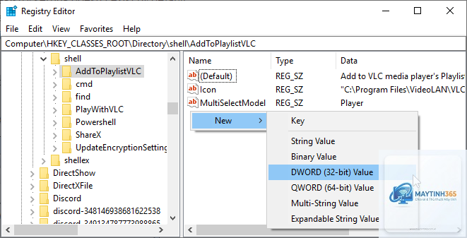 cách tạo value registry mới