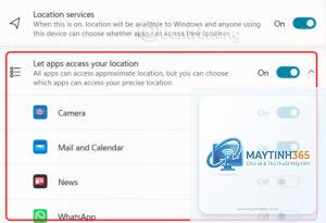 cách tắt location services windows 11