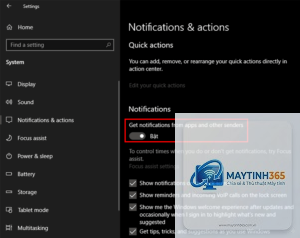 cách tắt notifications