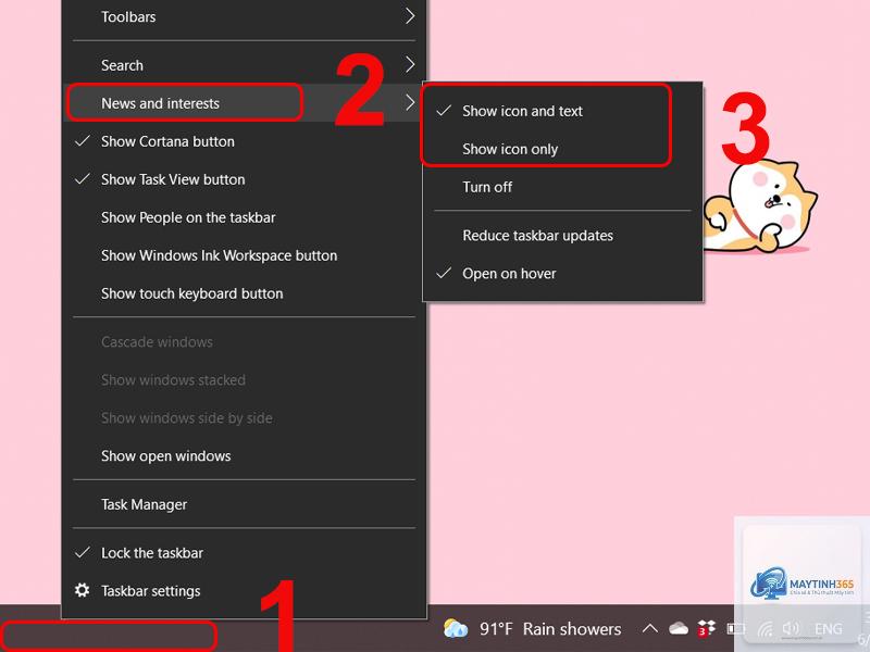 cách tắt thông báo taskbar