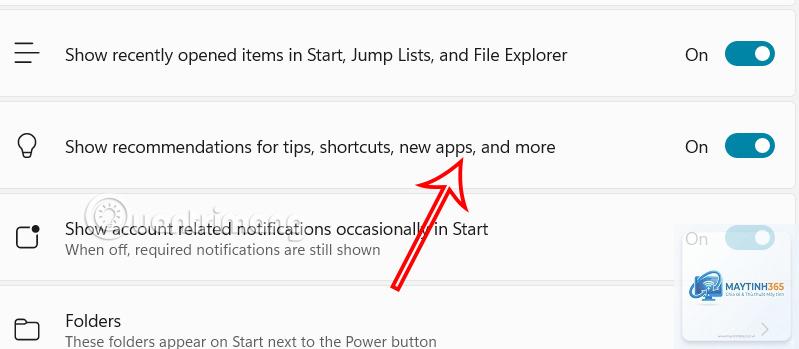 cách tắt ứng dụng đề xuất start menu - Hình 4