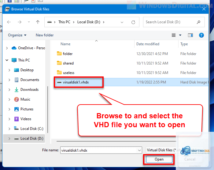 cách tháo vhd windows 11