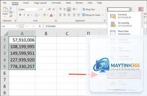 cách thay đổi định dạng số