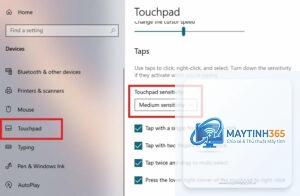 cách thay đổi độ nhạy touchpad